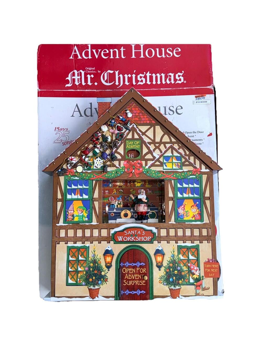 Mr. Christmas Santa's Workshop Animated Musical Advent Calendar Boxed Light MINT